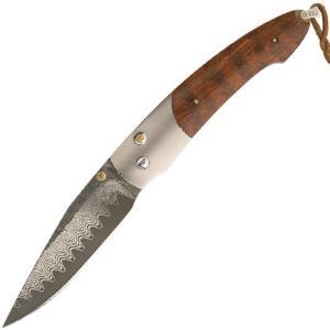 Buy William Henry  WHB15SZD Quest - Wave' Damascus with ZDP-189 / Snakewood / Anodized Titanium at Country Knives.