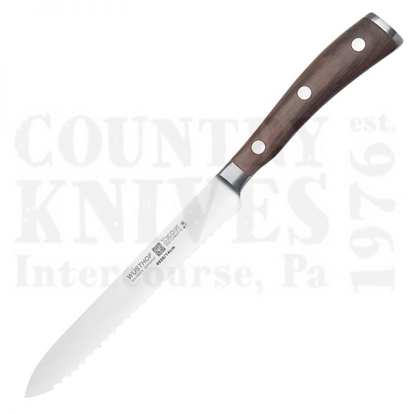 Buy Wüsthof-Trident  WT4926 5" Serrated Utility Knife - Ikon Blackwood at Country Knives.