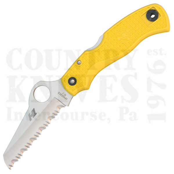 Buy Spyderco  C118SYL Saver Salt - Yellow / SpyderEdge at Country Knives.