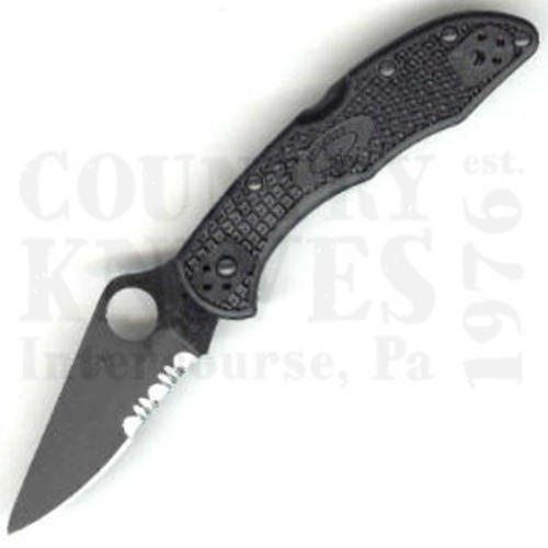 Buy Spyderco  C11PSBBK Delica4 - BLACK FRN / CombinationEdge / TiN at Country Knives.