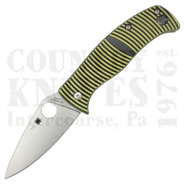 Buy Spyderco  C217GP Caribbean – Leaf - Yellow-Black G-10 / PlainEdge at Country Knives.