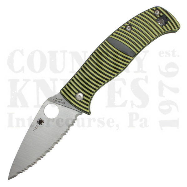 Buy Spyderco  C217GS Caribbean – Leaf - Yellow-Black G-10 / SpyderEdge at Country Knives.