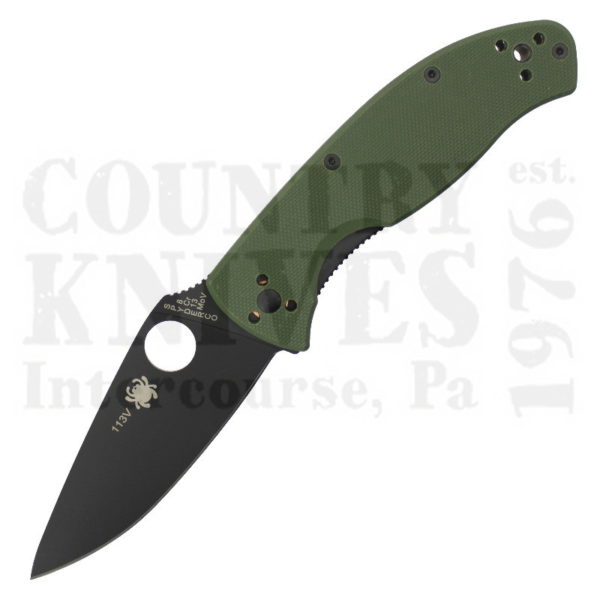 Buy Spyderco  C122GPBGR Tenacious - Green G-10 / TiN / PlainEdge at Country Knives.