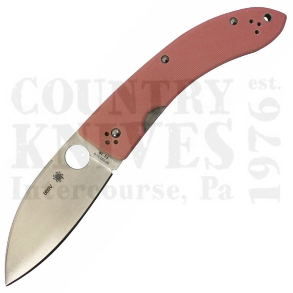 Buy Spyderco  C143GPNP Large Lum Folder - PINK G-10 / PlainEdge at Country Knives.