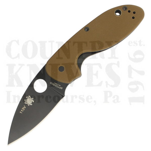 Buy Spyderco  C216GPBNBK Efficient - PlainEdge / Brown G-10 / TiN at Country Knives.