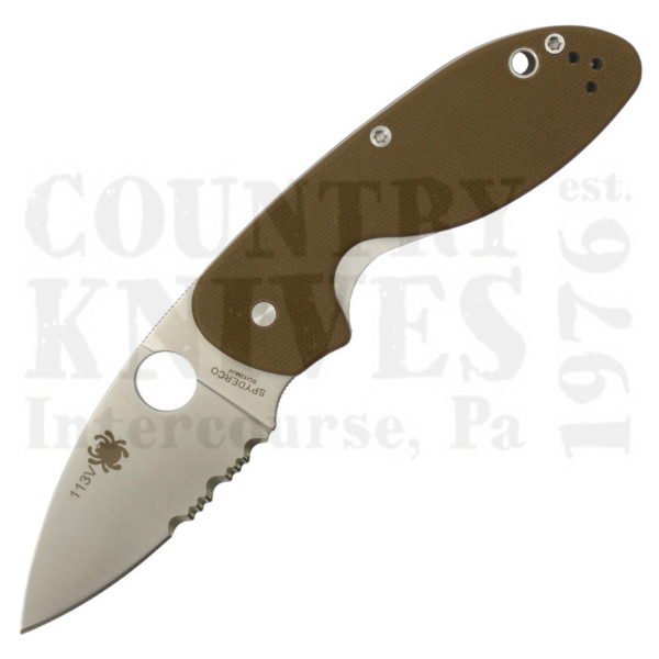 Buy Spyderco  C216GPSBN Efficient - ComboEdge / Brown G-10 at Country Knives.