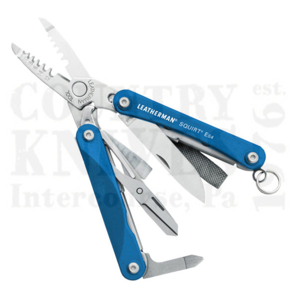 Buy Leatherman  LT831201 Squirt ES4 - Blue Anodized Aluminum at Country Knives.