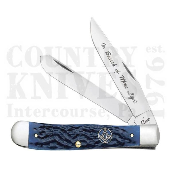 Buy Case  CA1058 Masonic Trapper - Blue Bone at Country Knives.