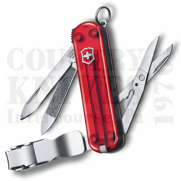 Buy Victorinox Victorinox Swiss Army Knives 0.6463.TUS2 Nail Clip 580 - Translucent Ruby  at Country Knives.