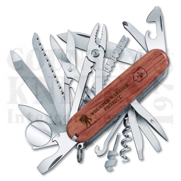 Buy Victorinox Swiss Army Knife 55076.US2 SwissChamp - Hardwood with Laser Engraved WWP Logo at Country Knives.