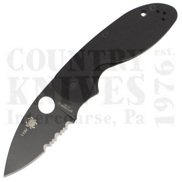 Buy Spyderco  C216GPSBBK Efficient - ComboEdge / Black G-10 / Black Oxide at Country Knives.