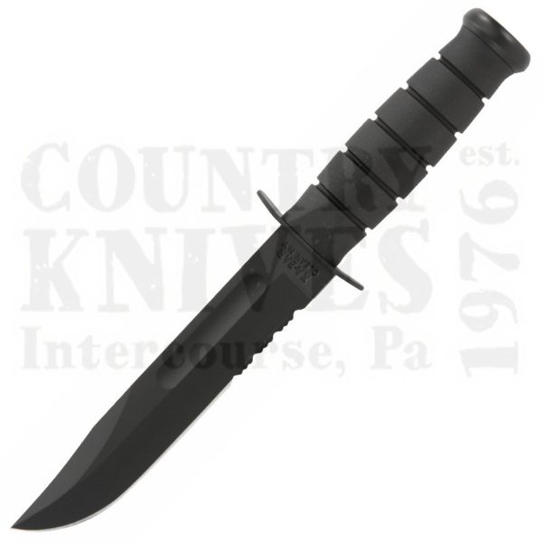 Buy Ka-Bar  KB1214 Black Fighter - Serrated / FRN Sheath at Country Knives.