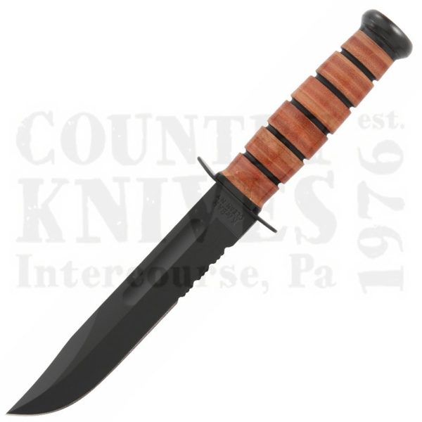 Buy Ka-Bar  KB1218 USMC Fighter - Serrated / Leather Sheath at Country Knives.