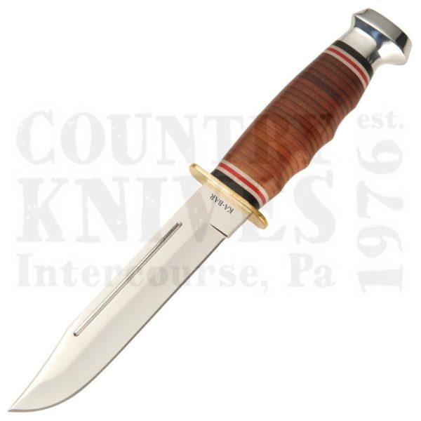 Buy Ka-Bar  KB1235 Marine Hunter - Stacked Leather at Country Knives.