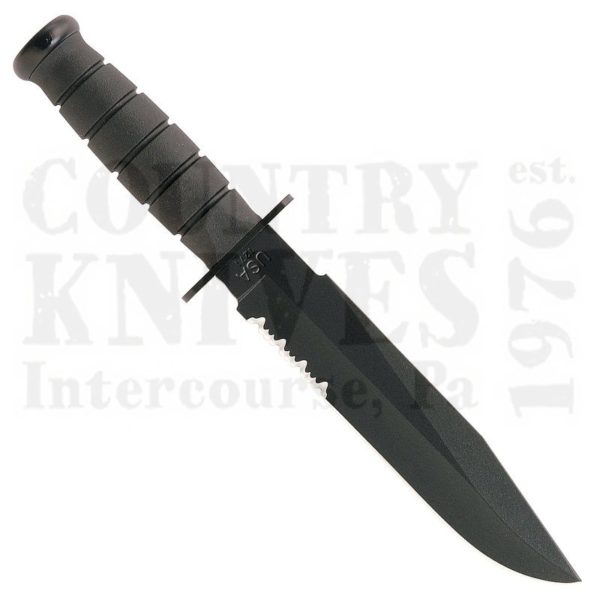 Buy Ka-Bar  KB1271 Black Fighter - Serrated / Kraton / FRN Sheath at Country Knives.
