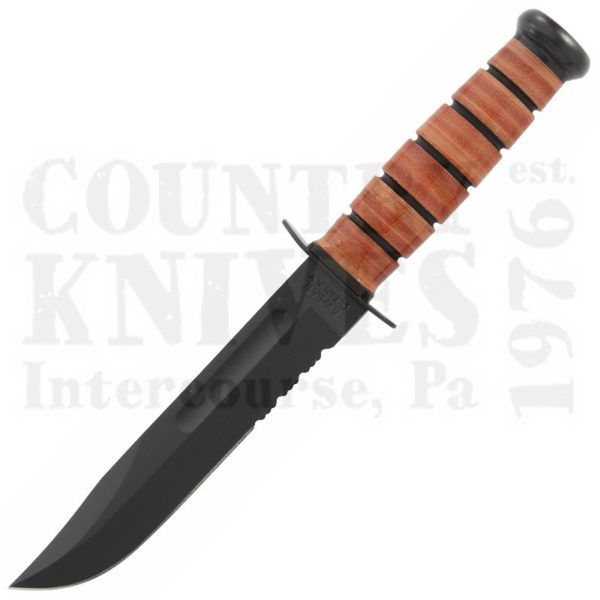 Buy Ka-Bar  KB5018 USMC Fighter - Serrated / Leather / FRN Sheath at Country Knives.