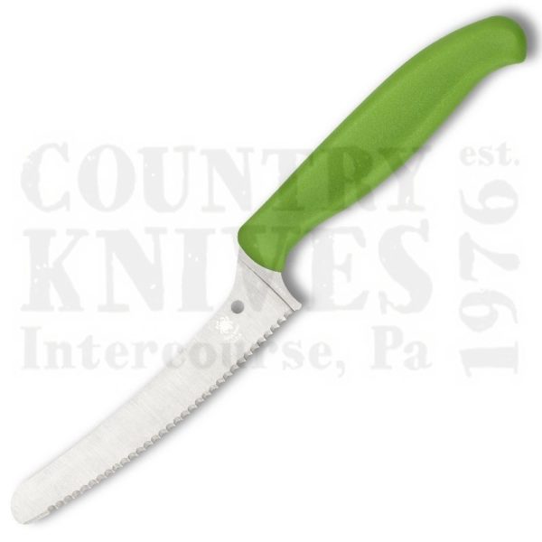 Buy Spyderco Spyderco Culinary K13SGN Blunt Tip Z-Cut - Serrated Edge / Green at Country Knives.