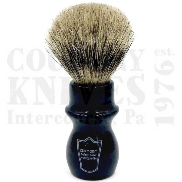 Buy Parker  PRBMPB Mug Shaving Brush - Black / Pure Badger at Country Knives.