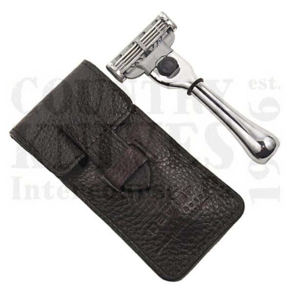 Buy Parker  PRTRAVM3 Travel Mach 3 Razor - Chrome / Leather Case at Country Knives.
