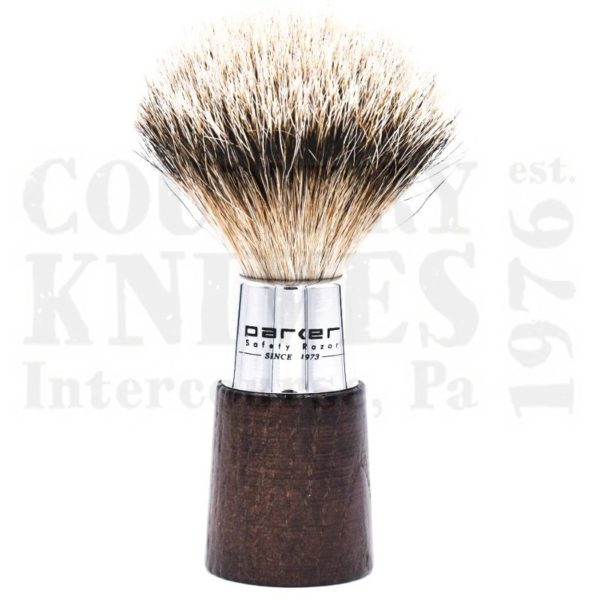 Buy Parker  PRWNST Shaving Brush - Walnut & Chrome / Silver Tip at Country Knives.