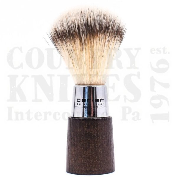 Buy Parker  PRWNSY Shaving Brush - Dark Beechwood & Chrome / Synthetic at Country Knives.