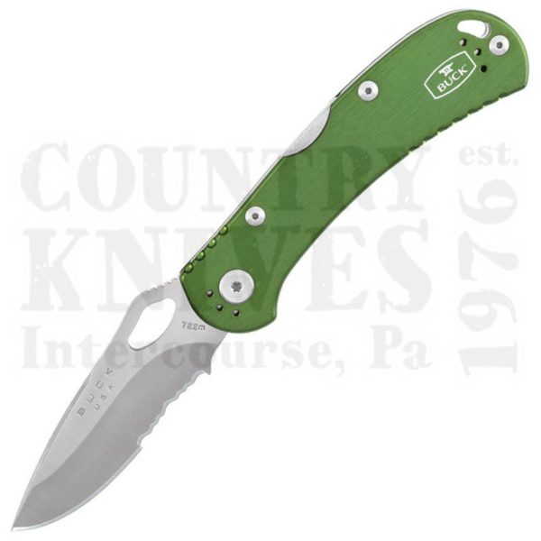 Buy Buck  BU722GRX1 SpitFire - Green Anodized / Serrated at Country Knives.