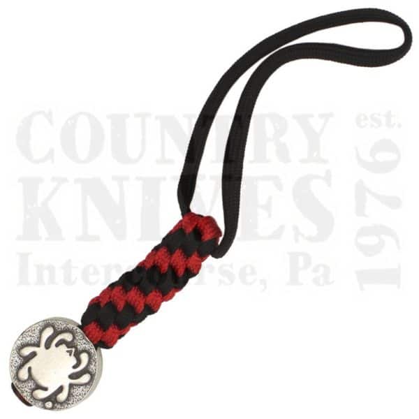 Buy Spyderco  BEAD5LY Lanyard with Flat Spyderco Bead - Red & Black Paracord / Pewter at Country Knives.