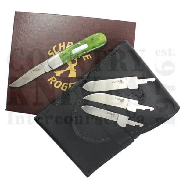 Buy Schrade  SR01 Rogers - Green Bone / MOP at Country Knives.