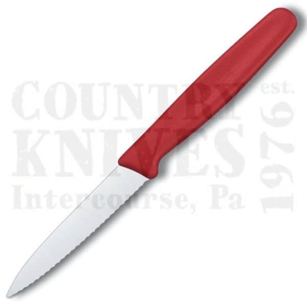 Buy Victorinox Forschner 40603 3¼’’ Paring Knife - Small / Wavy / Red at Country Knives.