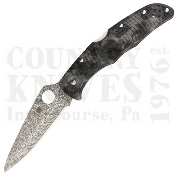 Buy Spyderco  C10ZPGYD Endura4 - Gray Zome FRN / Damascus at Country Knives.