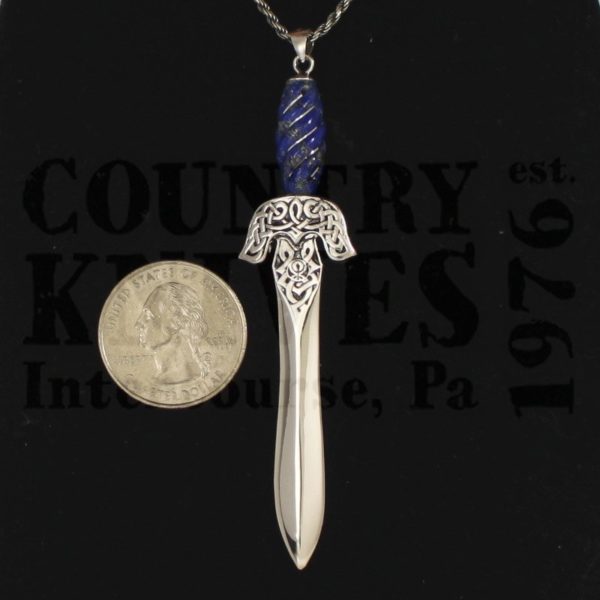 Buy Khalsa  KH-LBCDLAP Large Bead Celtic Dagger - Sterling / Lapis Lazuli at Country Knives.
