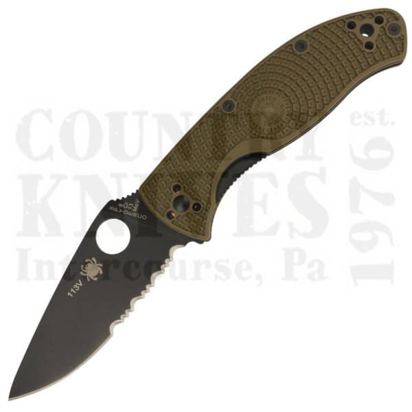Buy Spyderco  C122PSODBK Tenacious Lightweight - OD FRN / CombinationEdge / Black at Country Knives.