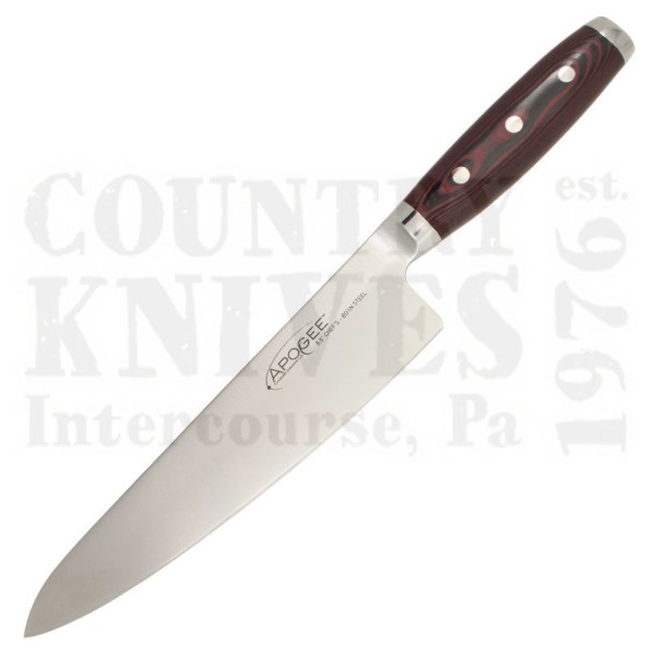 Buy Apogee Culinary Designs  DRGF-CHEF-0850 8½” Chef’s Knife - Dragon Fire / Black & Red Micarta at Country Knives.
