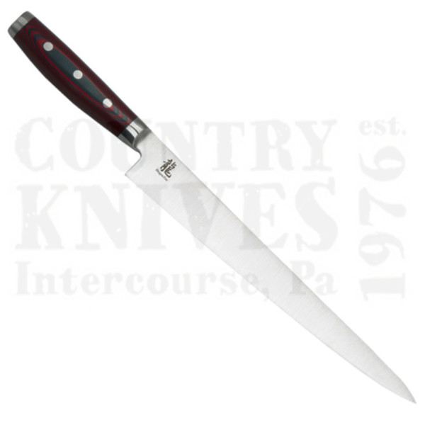 Buy Apogee Culinary Designs  DRGF-SLIC-1050 10½” Slicing Knife - Dragon Fire / Black & Red Micarta at Country Knives.