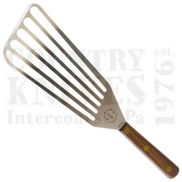 Buy Lamson  L-33779 Jumbo 4" x 9" Chef’s Slotted Turner  - Walnut at Country Knives.
