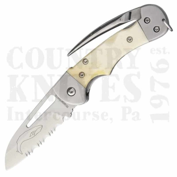 Buy Myerchin  WAF377P Crew Pro - White Bone / Serrated at Country Knives.