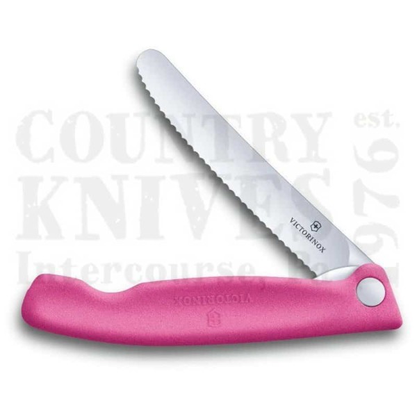 Buy Victorinox Victorinox Kitchen and Butcher 6.7836.F5B Swiss Classic Foldable Paring Knife - Pink / Serrated at Country Knives.
