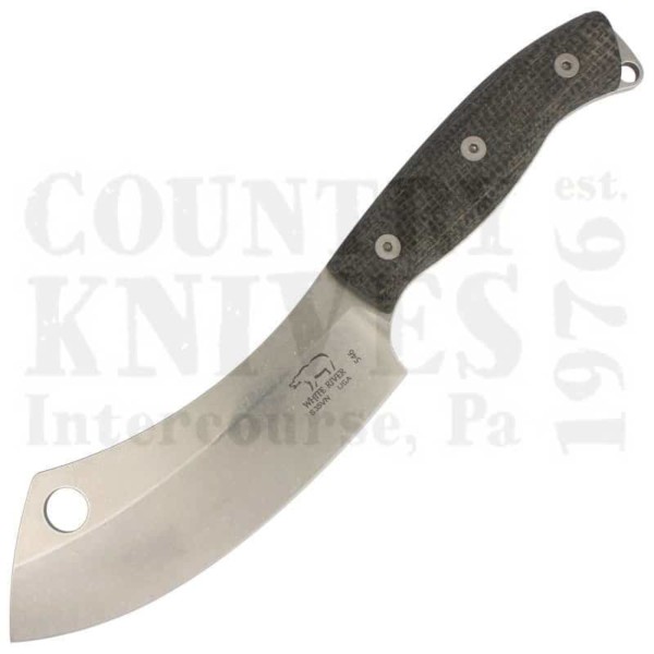 Buy White River Knife & Tool  WRCC55-BBL Camp Cleaver - S35VN / Black Burlap Micarta / Leather at Country Knives.