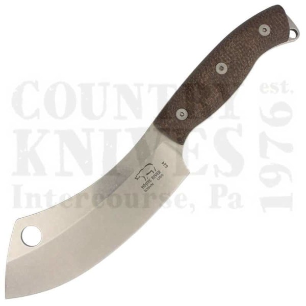 Buy White River Knife & Tool  WRCC55-BNA Camp Cleaver - S35VN / Natural Burlap Micarta / Leather at Country Knives.