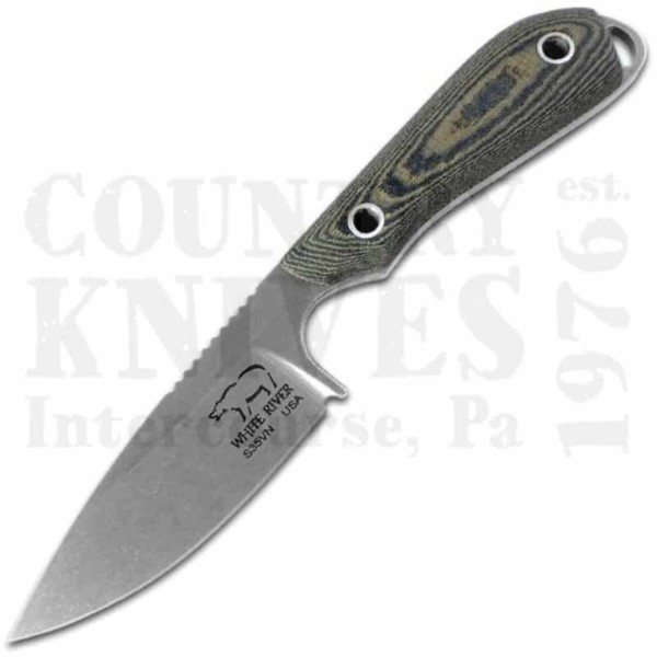 Buy White River Knife & Tool  WRCPR-LBO M1 Caper - Black & Olive Linen Micarta / Kydex at Country Knives.