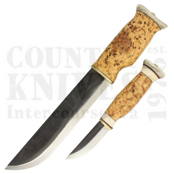 Buy Wood Jewel  23LL Leuku / Puukko Knife Set - Curly Birch & Antler at Country Knives.