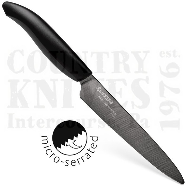 Buy Kyocera  KYFK125BK 5" Micro Serrated Utility Knife - Black / Black at Country Knives.
