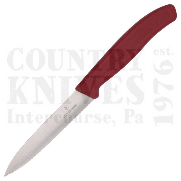 Buy Victorinox Victorinox Kitchen and Butcher 6.7731 4" Serrated Paring Knife - Red at Country Knives.