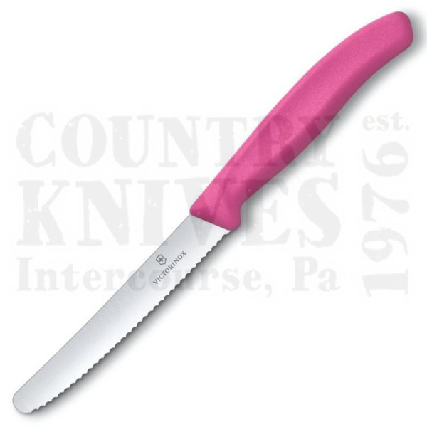 Buy Victorinox Victorinox Kitchen and Butcher 6.7836.L115 4½" Serrated Utility / Steak Knife - Pink at Country Knives.