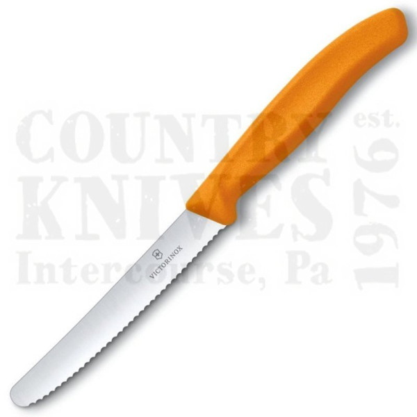Buy Victorinox Victorinox Kitchen and Butcher 6.7836.L119 4½" Serrated Utility / Steak Knife - Orange at Country Knives.