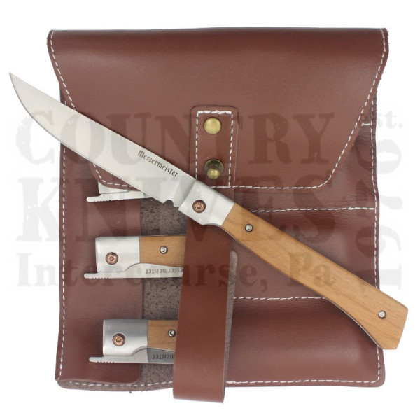 Buy Messermeister  MMMFK-4S Four Piece Folding Steak Knife Set - Leather Roll at Country Knives.