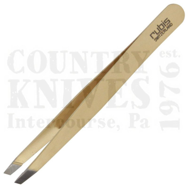 Buy Rubis  RU1K103 3¾’’ Slanted Tweezers - Gold at Country Knives.